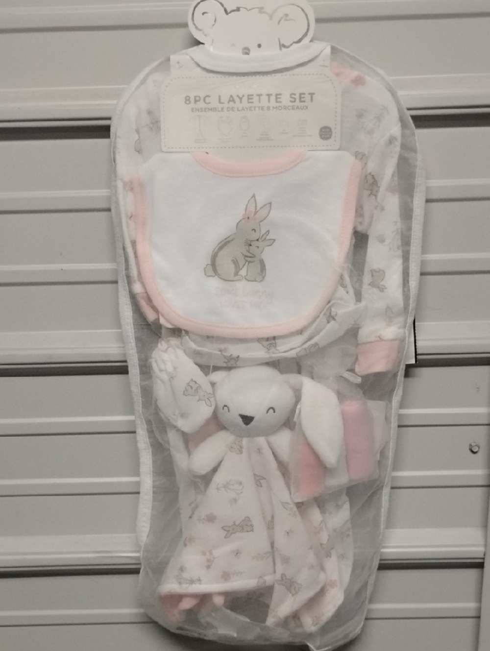 Koala Kids Pink & White 8-Piece Baby Layette Set